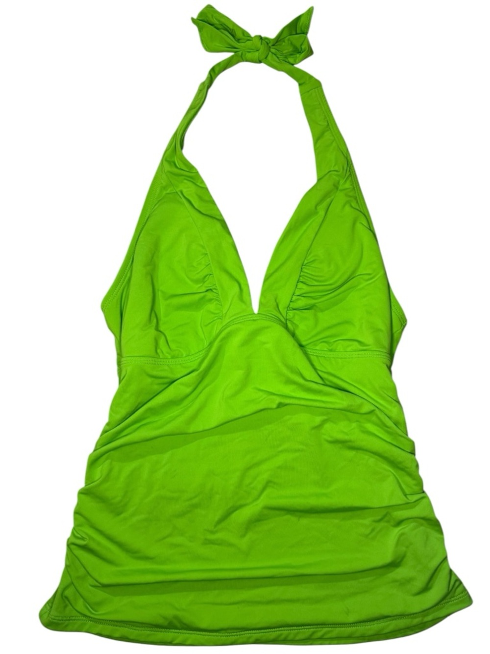 Athleta XS Women's Neon Green Halter Tankini Swim Top